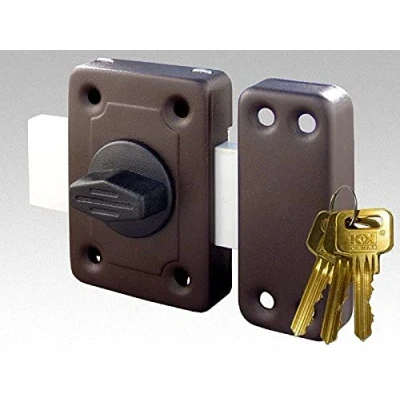 Imagen de Cerradura de puerta universal sobreponer alta seguridad con 3 llaves madera para jardín o cobertizo cierre largo y fácil instalar