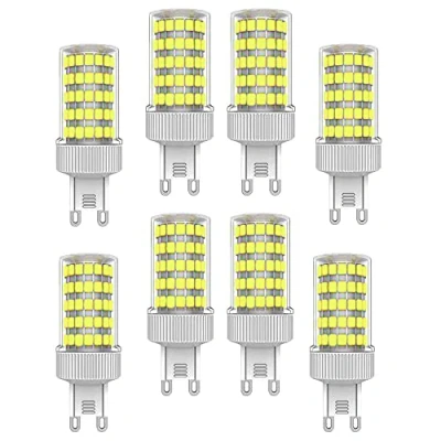 Imagen de ZHIYUE Paquete de 8 bombillas LED G9 10W Blanco Frio 6000K 1000lm No Regulable Equivalentes Halógenas 100W Bajo Consumo, Lámpara Enchufe Bombilla Cápsula