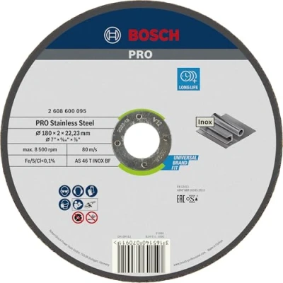 Imagen de Bosch 2 608 600 095 Disco de corte recto Expert for INOX AS 46 T BF, 180 mm, 2,0 mm (pack 1)