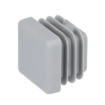 Imagen de GLEITGUT 4 tapones de láminas grises para tubo angular, cuadrado (20 x 20 mm)