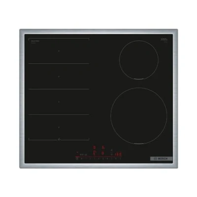 Imagen de Bosch PIX645HC1E Serie 6 Placa de inducción inteligente (autosuficiente), 60 cm ancho, flexible, marco circular, control campana basado en fogones, cocción más rápida