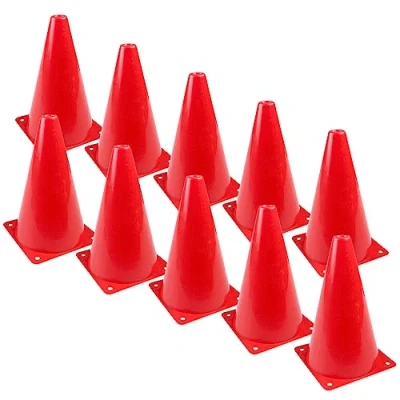 Imagen de Fousenuk 10 Piezas Conos Entrenamiento Deportivo 18cm, Cono de Tráfico Plástico, Patinaje, Accesorio Soporte Marcador, Señalizacion para Deportes, Aire Libre, Eslalon, Fútbol