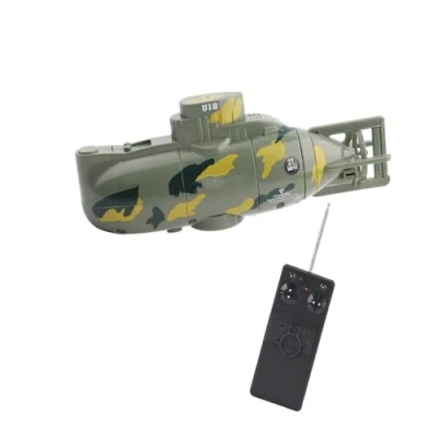 Imagen de Juguete Submarino, Mini Simulación Control Remoto Militar Submarino de 6 Canales para Ninos Mayores 8 Anos(Verde)