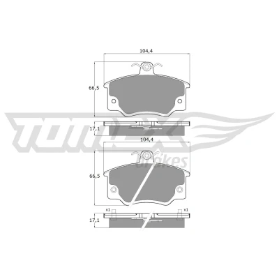 Imagen de TOMEX brakes TX 10 73 Juego de pastillas freno Eje delantero con contacto avisador desgaste FIAT: Punto I Hatchback, Uno Hatchback
