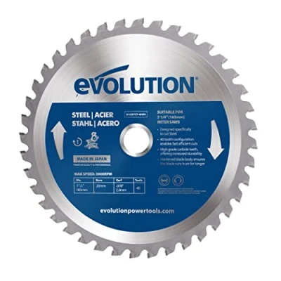 Imagen de Evolution hoja de sierra 185 mm M185TCT 40MS para cortar acero dulce: la metal con punta carburo no genera calor, rebabas ni chispas