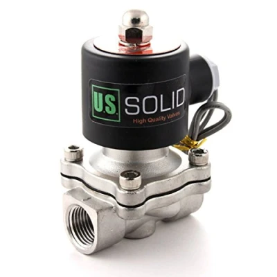Imagen de U.S. Solid 24V DC 1/2&quot; G Válvula De solenoide eléctrica acero inoxidable Normalmente Cerrado Solenoid Valve Impulsado Directamente para Agua Aire Aceite Diesel Viton Material del sello