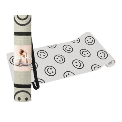 Imagen de DOIY Esterilla de Yoga Antideslizante Estampado Caras Felices Equipada con Cojín Apoyo Asas para Transporte Pilates Gruesa Colchoneta Ejercicios 60x173x0,6 cm