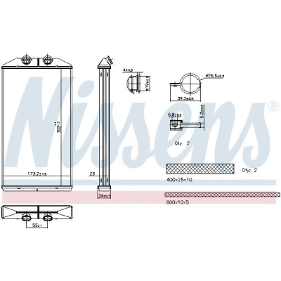 Imagen de NISSENS 707314 Radiador de Calefaccion sin conducto IVECO: Daily 6