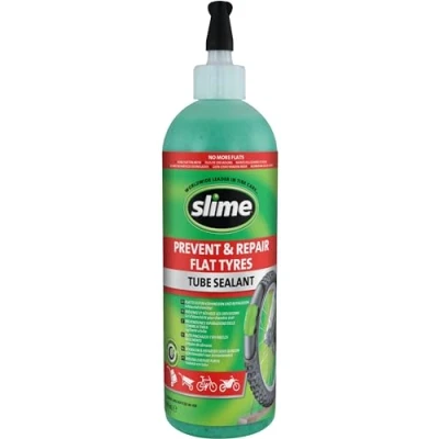 Imagen de Slime 10026 Sellante de Reparación Pinchazo Neumático con Cámara Bicicleta, Prevenir y Reparar, Apto para Bicicletas, No Tóxico, Ecológico, Botella 473 ml