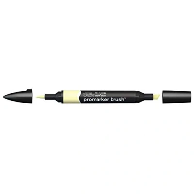 Imagen de Winsor &amp; Newton Promarker Brush Rotulador Doble Punta, Punta Pincel, Tinta Base Alcohol, Color Soft Lime (y828)
