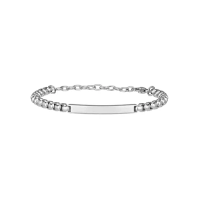 Imagen de BREIL, Colección Blacken, Pulsera para Hombre, Joya de Acero Espejado con Práctico Cierre Mosquetón, Longitud Ajustable 17 22 cm, Ideas Regalos Hombres y Niños, Plata