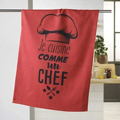 Imagen de Douceur d&#039;Intérieur Como un Chef Paño, Rojo, 50 x 70 cm
