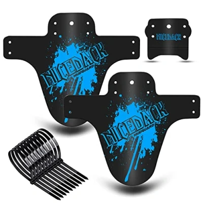 Imagen de NICEDACK Guardabarros MTB, Bicicleta Montaña, MTB Mudguard Delantero y Trasero Compatible se Adapta a 20&quot; 22&quot; 26&quot; 27,5&quot; 29 Pulgadas de Bici Fat (Azul)