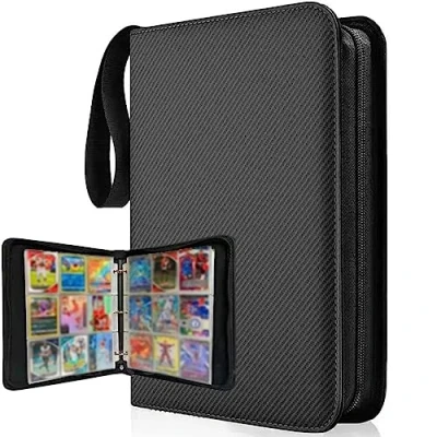 Imagen de PALUDO Album de Cartas Compatible con Pokemon Cartas, 50 Páginas 900 Tarjetas, Álbum Titular Carpeta Cromos Cremallera Tarjetas para Coleccionables, 9 Bolsillos