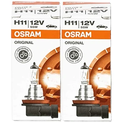 Imagen de Osram 64211 X H11 55W / HIGH TECH Bombilla halógena de larga duración para lámpara coche, paquete 2 unidades filtros UV, marca OEM nuevo en embalaje original
