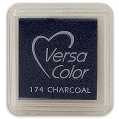 Imagen de Tsukineko Versasmall VersaColor Sello pequeño (25 x 25 mm), diseño de Cubo, Color, Poliuretano, Gris carbón, Talla única