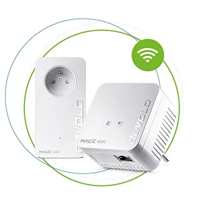 Imagen de devolo Magic 1 WiFi Mini Kit de Inicio PLC, Compacto, para el teletrabajo y la transmisión en Directo