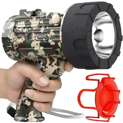 Imagen de BUYSIGHT Linterna recargable, 1000,000 lúmenes, foco de mano, impermeable, lámpara caza con filtro rojo (verde camuflaje)
