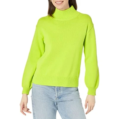 Imagen de Amazon Essentials Jersey con Cuello Chimenea de algodón (Disponible en Tallas Grandes) Mujer, Verde Lima, 5XL Grande