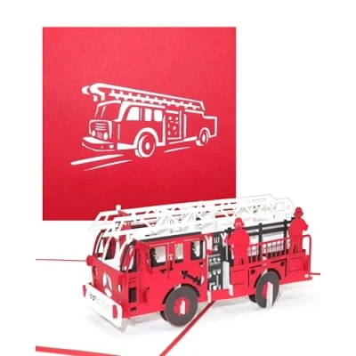 Imagen de &#039;Carte pop up Pompiers Carte de Carte. 3D, löschzug Pompier Bon d&#039;achat, Invitation d&#039;anniversaire
