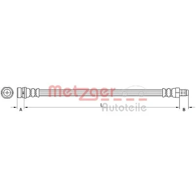 Imagen de METZGER 4110795 Latiguillos de Freno 407 FORD: Focus 2, C Max, Max