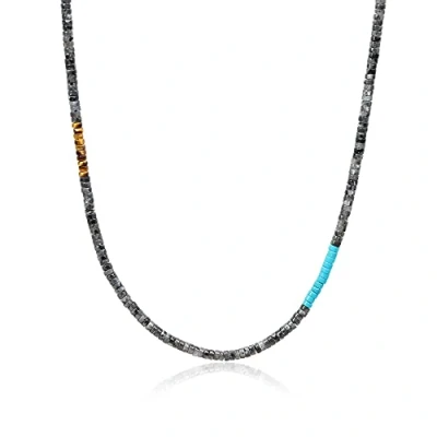 Imagen de COAI Collar para Hombre y Mujer con Cuentas de Heishi Labradorita 65cm