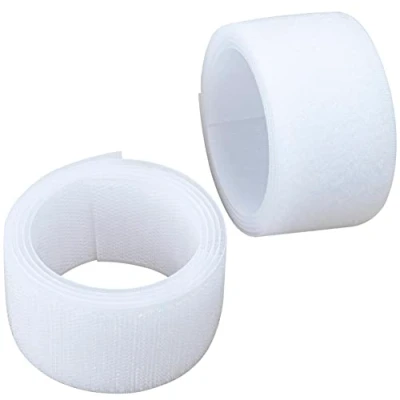 Imagen de AERZETIX C65974 Cinta/rollo de scratch 40mm 1 metro auto agarre organizador/sujetacables tira enganche bolsa prenda correa color: blanco en poliamida y poliéster