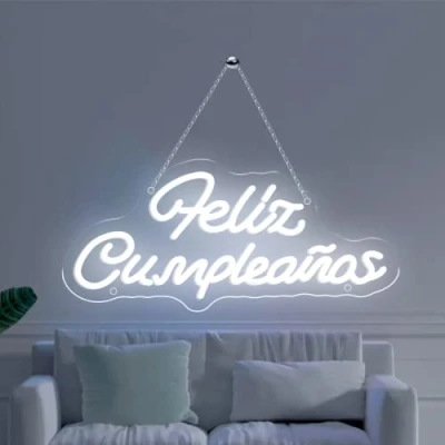 Imagen de Feliz Cumpleaños Neon, Neon Pared Letrero con Suministro de Energía USB para Decoración Fiesta LED Luces Bar Dormitorio Regalos Niños