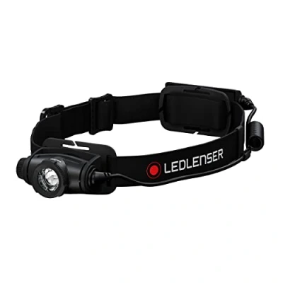 Imagen de Ledlenser Linterna frontal LED H5R Core, 500 lúmenes, recargable con batería de litio, impermeable IP67, enfocable, regulación gradual, Constant Light, haz luz 200m, cable carga magnético USB
