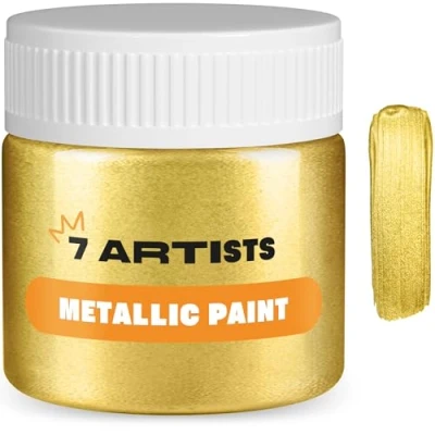 Imagen de 7 Artists Pintura Acrilica Metalizada 50 ml Gold Manualidades Acrílica Pinturas Acrilicas Metalizadas