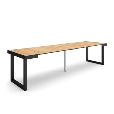 Imagen de Skraut Home Mesa Consola Extensible Comedor Plegable 300 para 14 comensales Patas Madera Maciza Estilo Moderno Roble