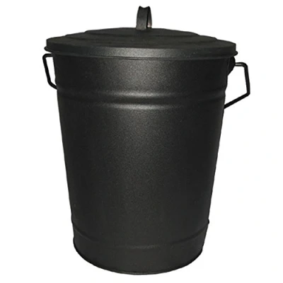 Imagen de Fire Vida Ash Bucket Soporte de Madera carbón con Tapa, Color Negro