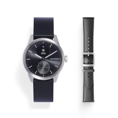 Imagen de Withings Scanwatch 2 Bundle 42mm Black + Leather Curve Silver Buckle Wrist Band