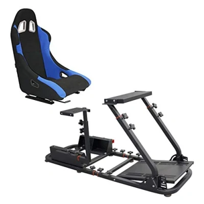 Imagen de MODAUTO Cockpit SimRacing Gaming, Soporte de Simulacion, Plegable con Asiento Deportivo Backets o Semibaquets Compatible Logitech G25/G29/G27/G920 Modelo N820B+N065