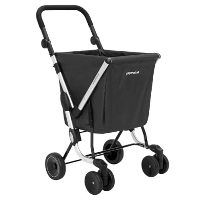 Imagen de Playmarket We Go Basic Carro de la Compra, 50 litros, Poliéster, Gris Marengo, 97 cm