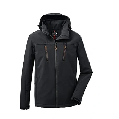 Imagen de killtec Hombre Chaqueta softshell/chaqueta de exterior con capucha cremallera KOW 163 MN SFTSHLL JCKT, schwarz, L, 37711 000