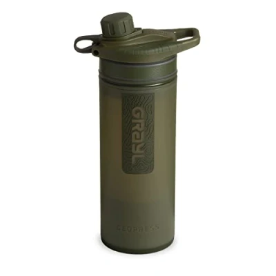 Imagen de GRAYL GeoPress 710ml Filtro de Agua para exteriores potable I Elimina el 99,99% todas las bacterias y virus Perfecto camping, supervivencia viajes (Olive Drab)