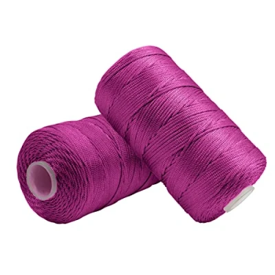 Imagen de Uiopa Hilo Macrame 1,5mm x 400m, Cuerda de Nylon para Ganchillo, Banda Macramé Fucsia Bolsos a Crochet, Bricolaje, Decoración, Manualidades