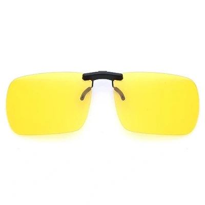 Imagen de JM Sin marco Rectángulo Clip en Gafas de Sol Ligero Peso Polarizadas Anteojos Hombre Mujer 60 * 47(Amarillo Polarizado)
