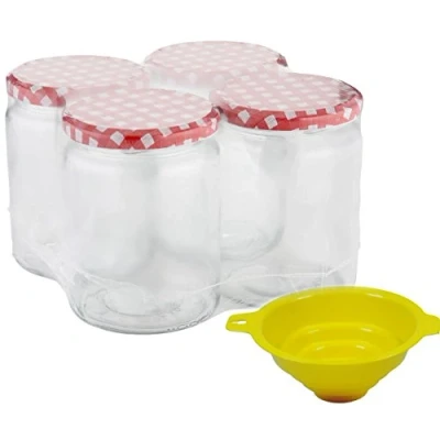 Imagen de Viva Haushaltswaren Juego de 6 tarros Mermelada (250 ml (con Rosca, Incluye un Entrada Embudo