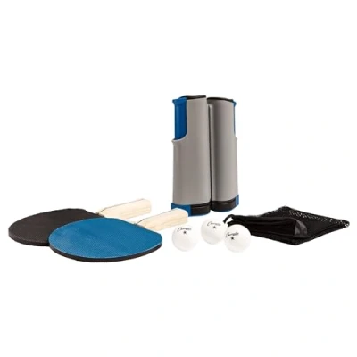 Imagen de Champion Sports Anywhere Table Tennis: Ping Pong Paddles, Balls, and Portable Net &amp; Post Set To Go,Azul
