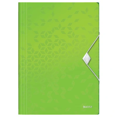 Imagen de Leitz Carpeta de 3 Solapas, Capacidad para 150 Hojas A4, Cierre Elástico, Plástico Flexible, Verde, Gama WOW, 45990154