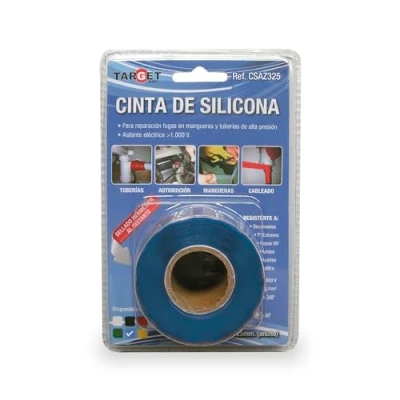 Imagen de TARGET Cinta de Silicona Selladora Autovulcanizable Tuberías Automoción Mangueras Cableado 3 Metros x 25 Milímetros (AZUL)