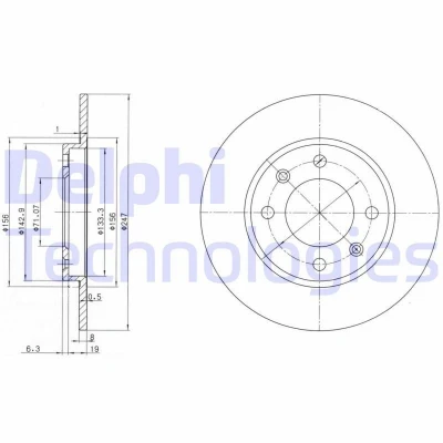 Imagen de DELPHI BG2800 Disco de freno 247 8 4 macizo aceitado sin procesar cojinete rueda, anillo sensor ABS PEUGEOT: 206 Hatchback, 306 Hatchback