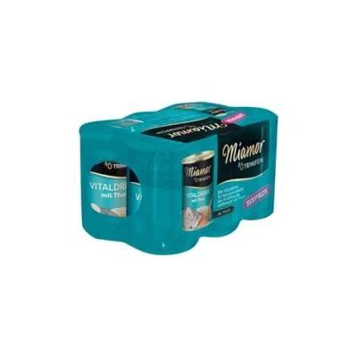 Imagen de MIAMOR Bebida Vital Deliciosa para Gatos Adultos Promover la Ingesta de líquidos. Alimento complementario en Lata apoyar función renal 4 x 6 135 ml atún
