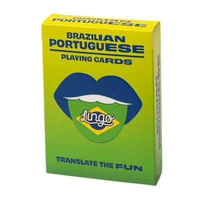 Imagen de Cartas Lingo portuguesas brasileñas Tarjetas de viaje Aprende vocabulario brasileño una manera divertida y fácil 52 traducciones esenciales