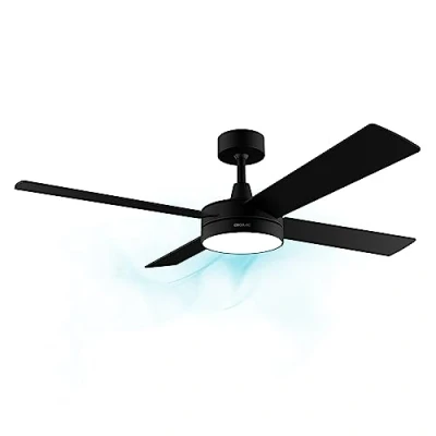Imagen de Cecotec Ventilador de techo con Mando a Distancia, Temporizador y Luz LED EnergySilence Aero 5200 Line. 60 W, Motor Cobre, 52&quot;, 4 Aspas, 3 Velocidades, Función Invierno (Negro)