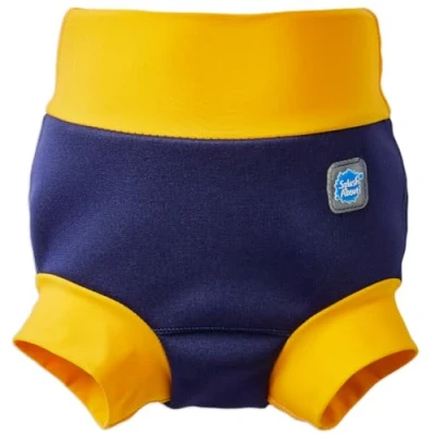 Imagen de Splash About Happy Nappy pañal de natación reutilizable, Azul Marino &amp; Amarillo, 3 6 meses