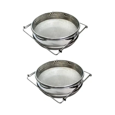 Imagen de Pack 2 Coladores extensible con doble tamiz. Filtro de malla fina Para miel, fabricado en acero inoxidable. mermelada, polvo, aceite (2)