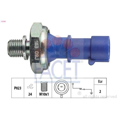 Imagen de FACET 7.0163 Sensor de Presión Aceite M10x1 2 Made in Italy OE Equivalent FIAT: Doblo II Familiar, Fiorino III Furgón / Tipo Berlina
